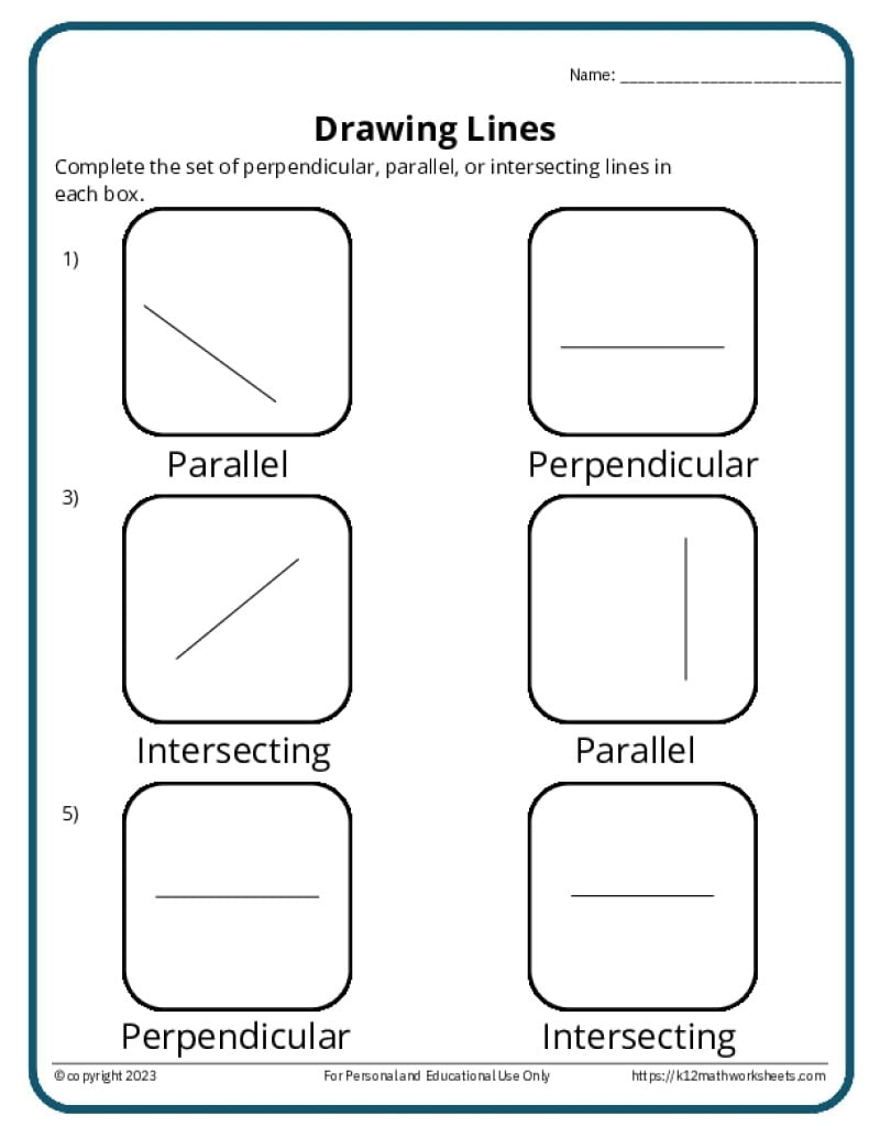 Parallel Perpendicular And Intersecting Lines Worksheets Parallel Perpendicular And Intersecting Lines Worksheets