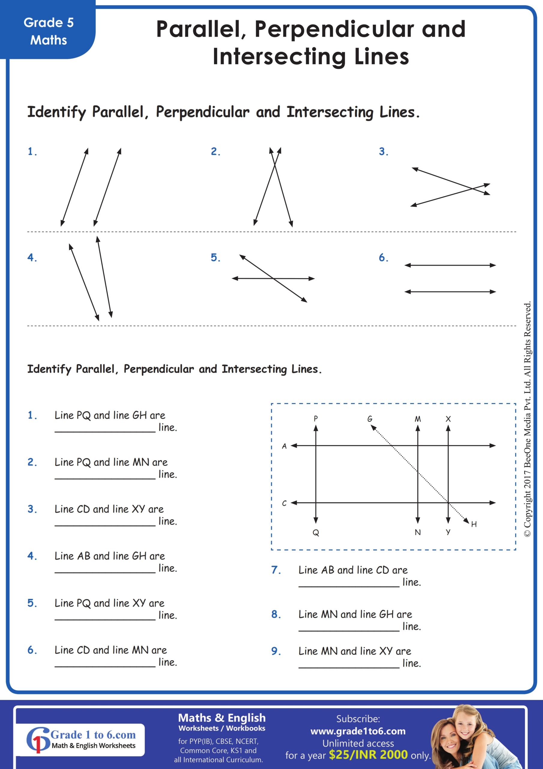 Parallel Perpendicular Intersecting Lines Worksheet Parallel And Perpendicular Lines