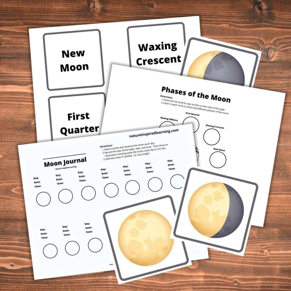 Phases Of The Moon Printables Nature Inspired Learning Phases Of The Moon Printables Nature Inspired Learning