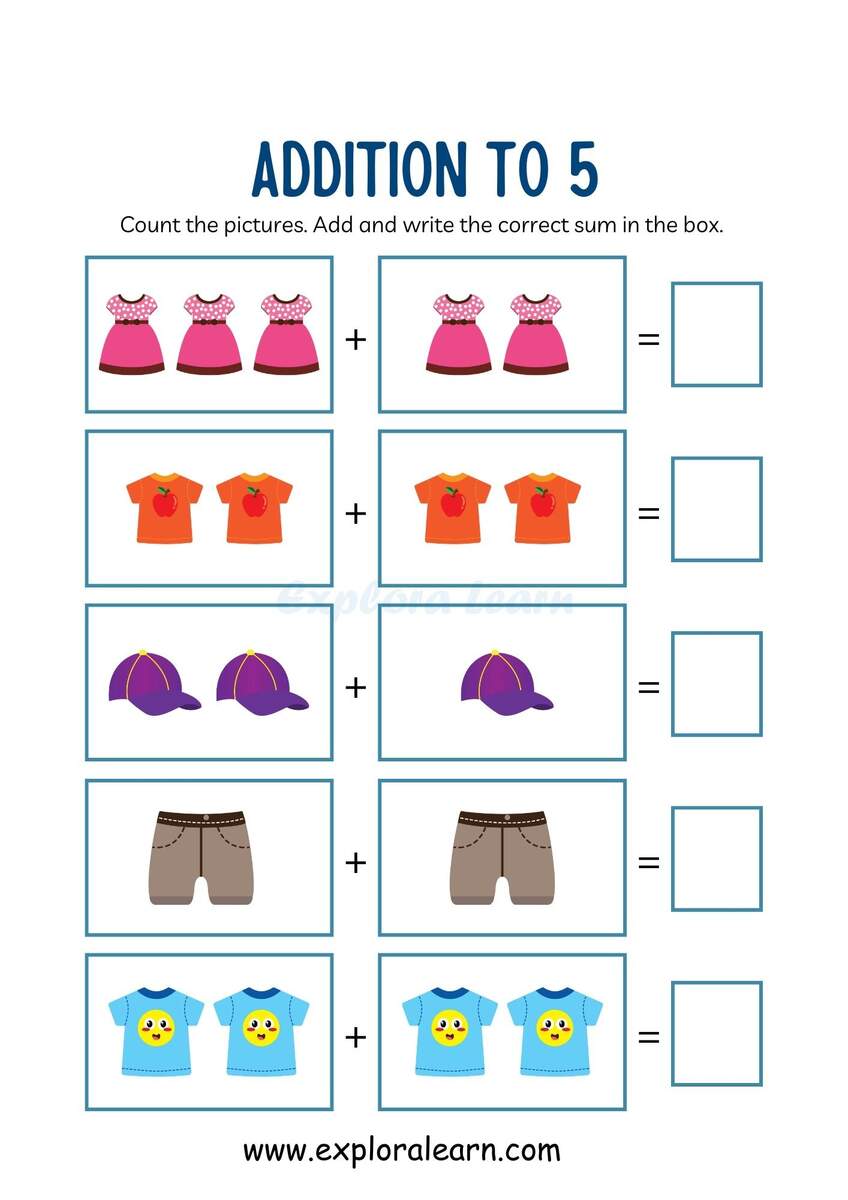 Picture Addition Count Addition And Simple Addition Worksheets Hands On Learning For 2 6 Year Olds