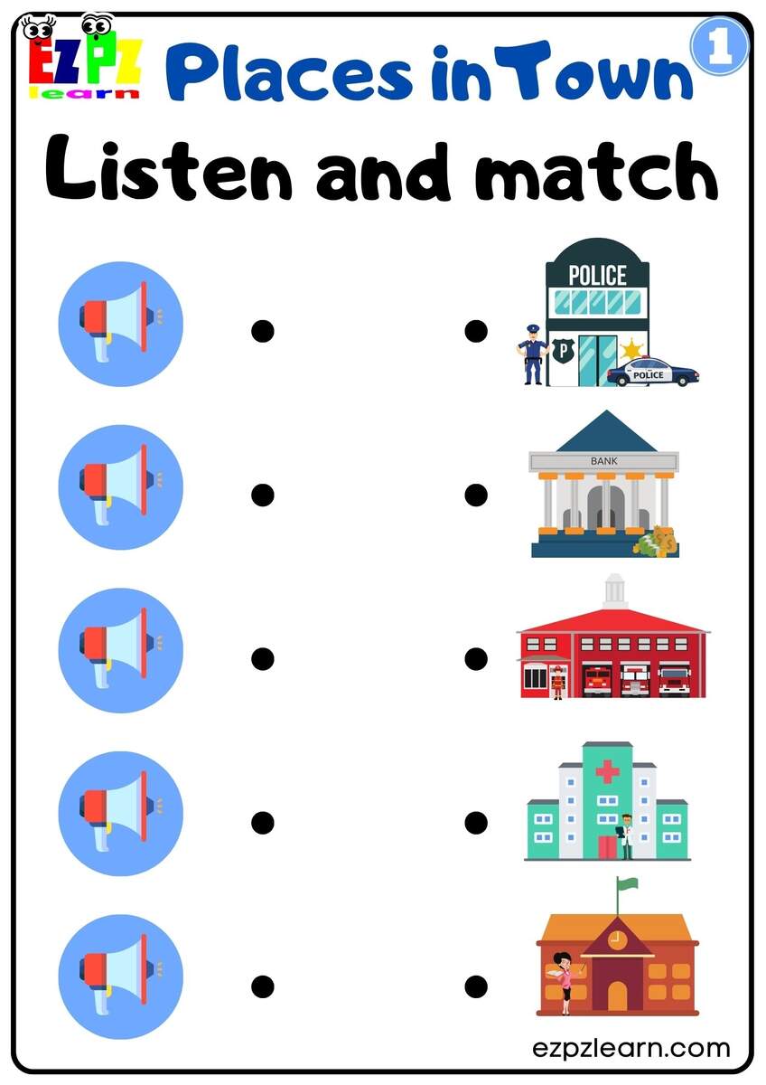 Places In The City Vocabulary Interactive Worksheet Listen And Match The Correct Images Activity For Home Schooling Kindergarten And ESL G1 Ezpzlearn Places In The City Vocabulary Interactive Worksheet Listen And Match The Correct Images Activity For Home Schooling Kindergarten And ESL G1 Ezpzlearn