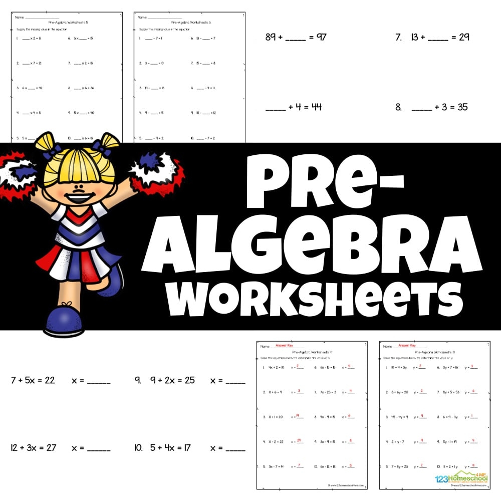 Pre Algebra Worksheets Problem For Grade 6 8 With Answers Pdf Algebra 1 Worksheets Easy Hard Science