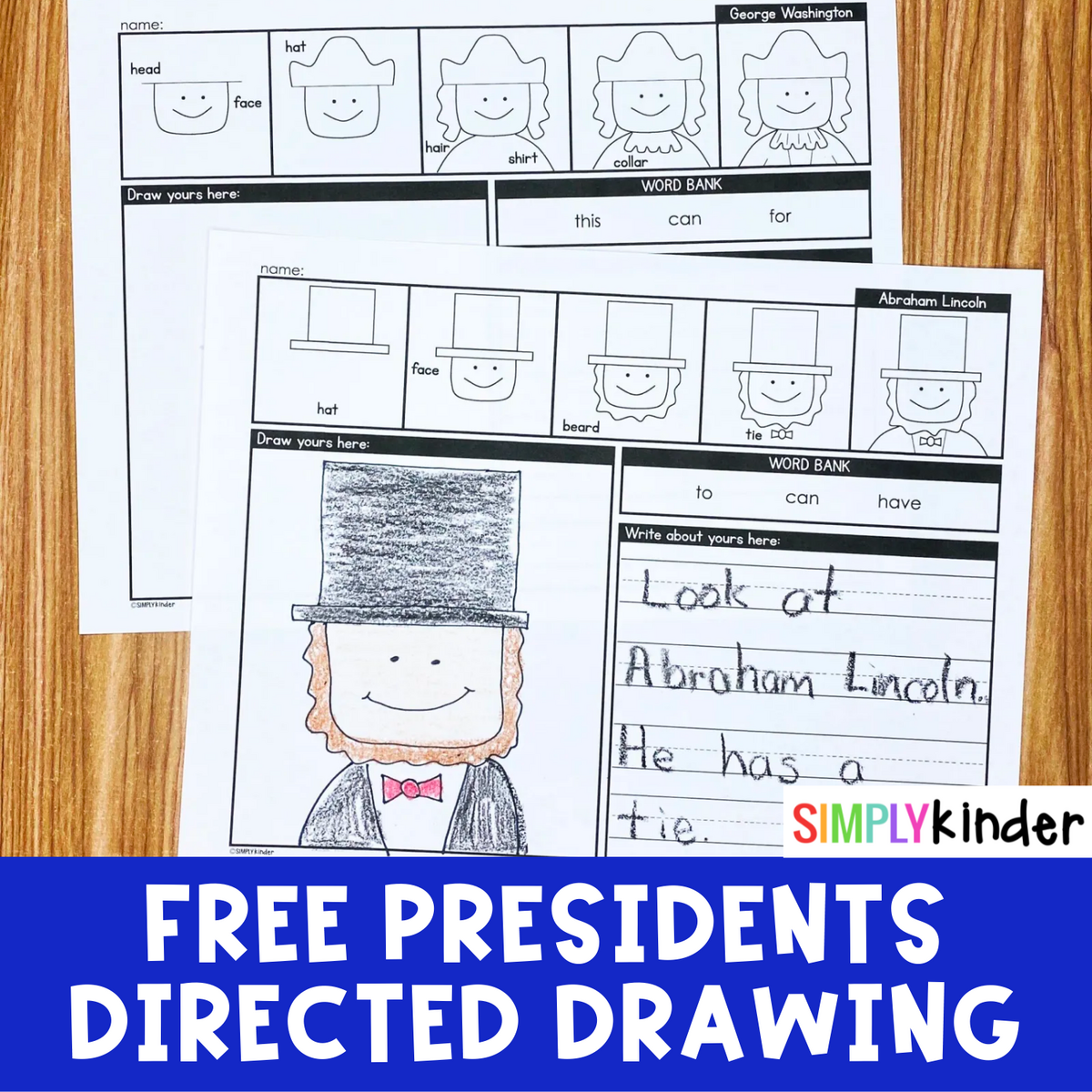 Presidents Day Directed Drawing Free Printable Simply Kinder Presidents Day Directed Drawing Free Printable Simply Kinder