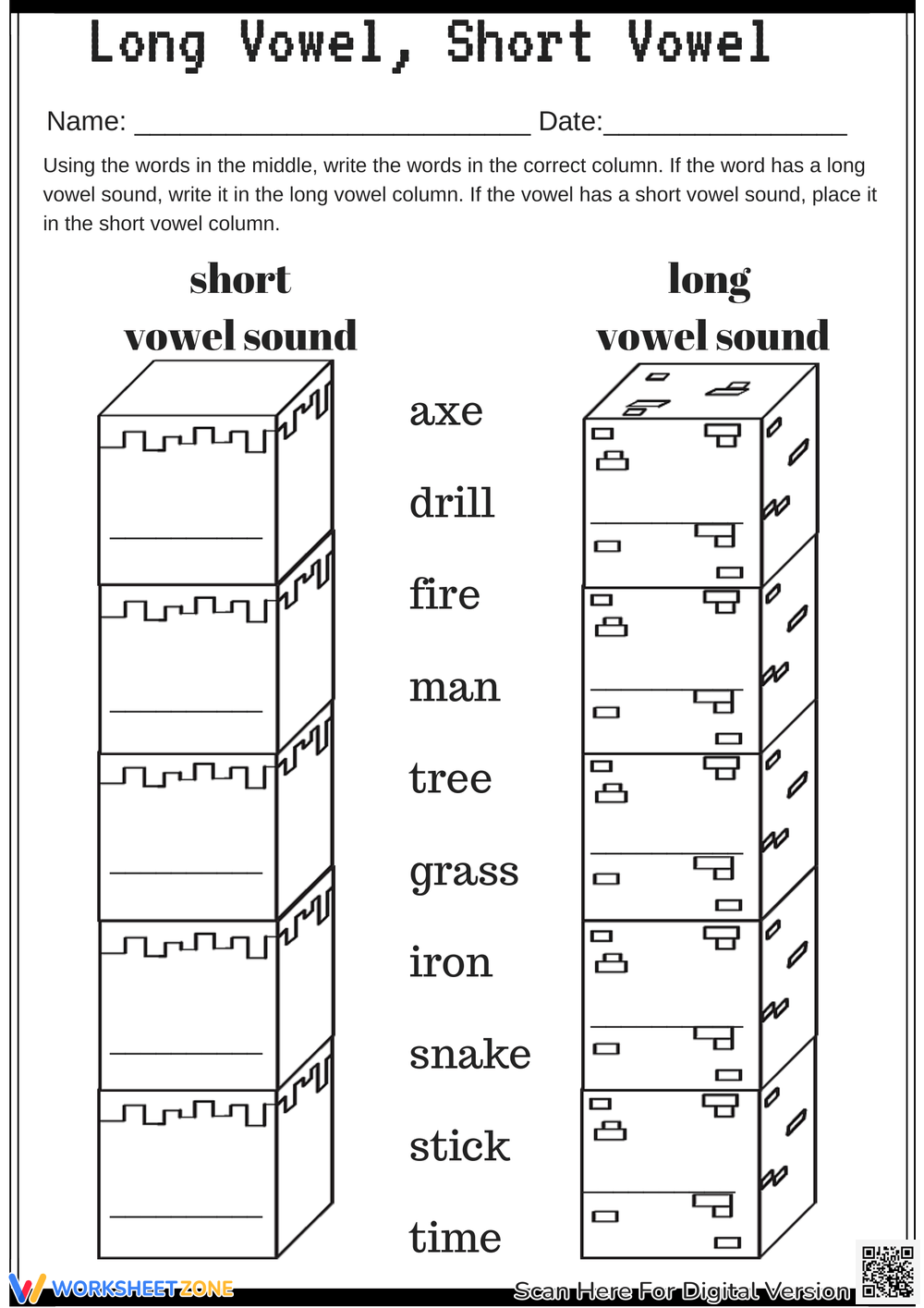 Printable 1st Grade Long And Short Vowels Worksheets Printable 1st Grade Long And Short Vowels Worksheets