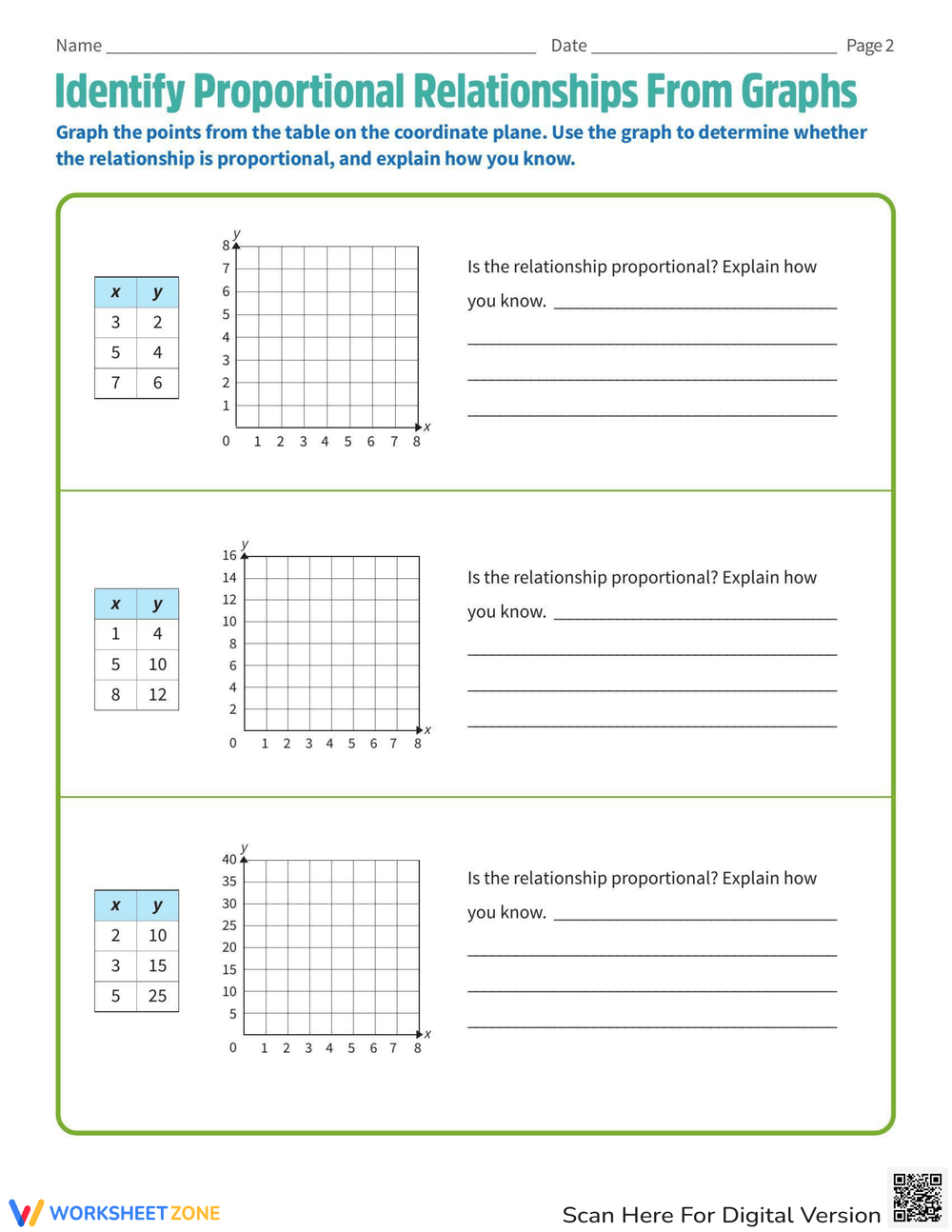 Printable 7th Grade Proportional Relationships Worksheets