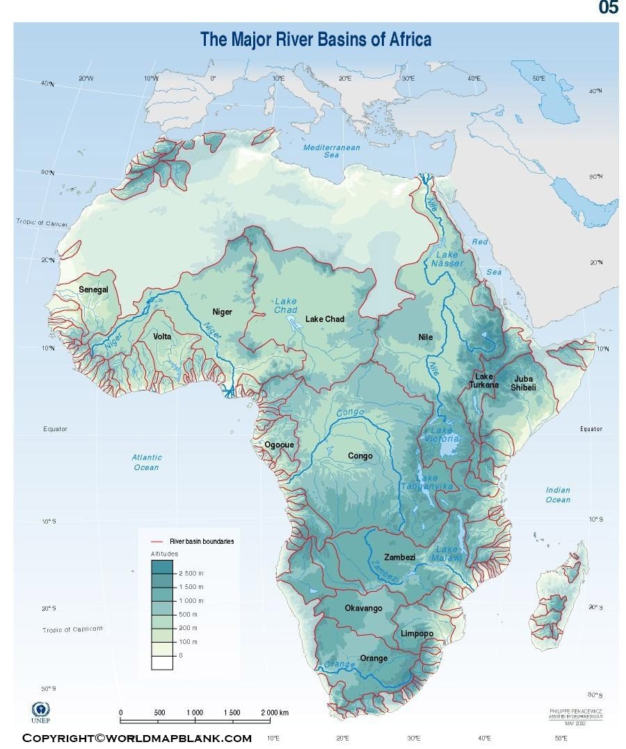 Printable Africa Rivers Map Map Of Africa Rivers World Map Blank