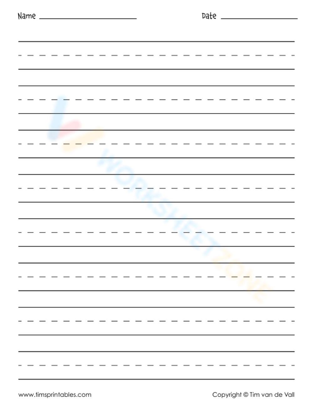 Printable Blank Handwriting Worksheets Printable Blank Handwriting Worksheets