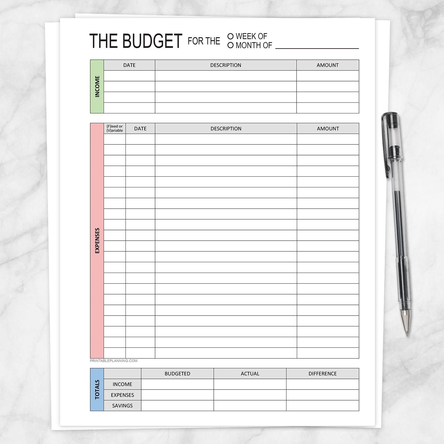 Printable Budget Worksheet Weekly Or Monthly Track Your Income Expenses And Totals PDF Instant Download Etsy Printable Budget Worksheet Weekly Or Monthly Track Your Income Expenses And Totals PDF Instant Download Etsy