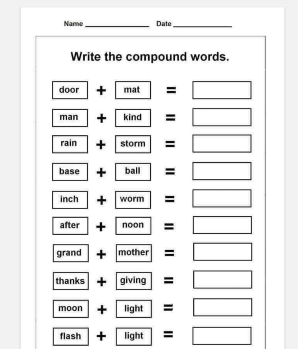 Combine Two Pictures To Form Compound Words Worksheet For Grade 3 Kidpid