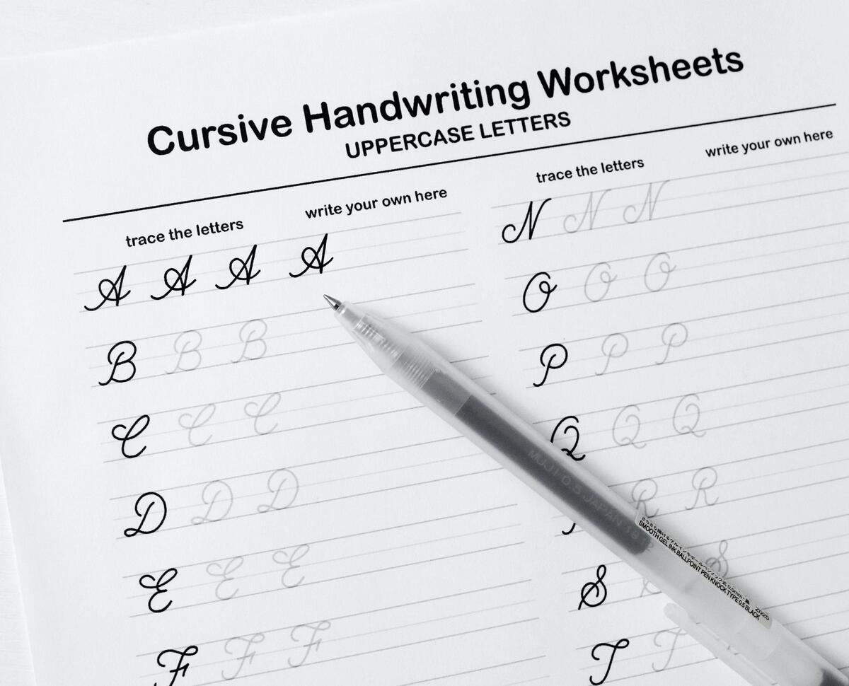 Printable Cursive Worksheets 9 Pages Letters And Words For Middle School Kids And Up Adults PDF File Only Etsy