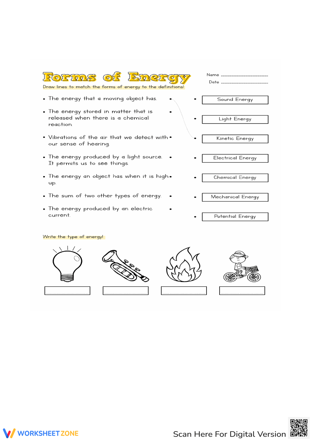 Printable Forms Of Energy Worksheets Download
