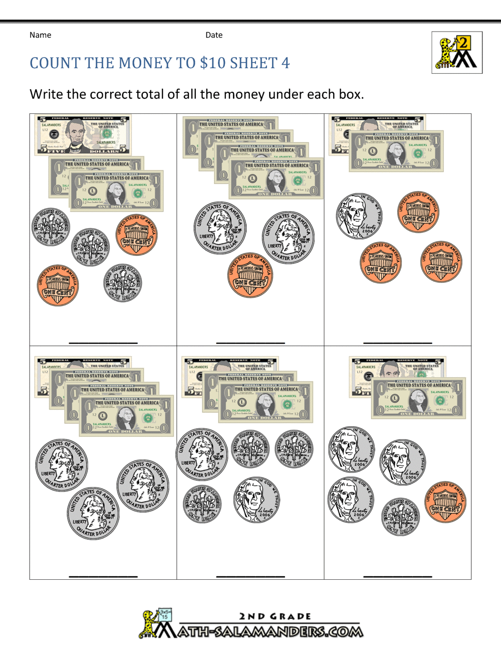 Printable Money Worksheets To 10 Counting Money Worksheets Money Math Free Printables Lettering SVG Files Tools Apps