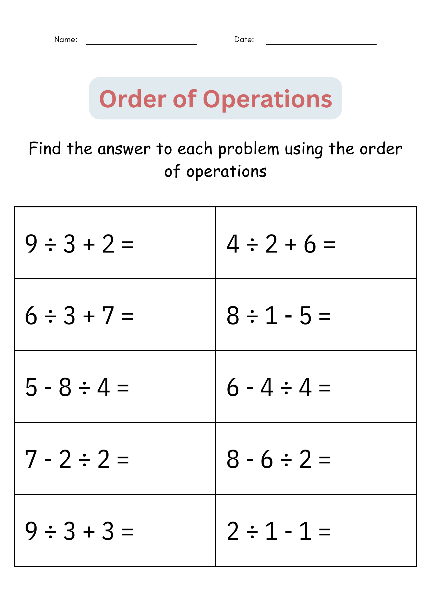 Printable Order Of Operations Digital Worksheets Activities For 4th 5th Grade Made By Teachers Printable Order Of Operations Digital Worksheets Activities For 4th 5th Grade Made By Teachers