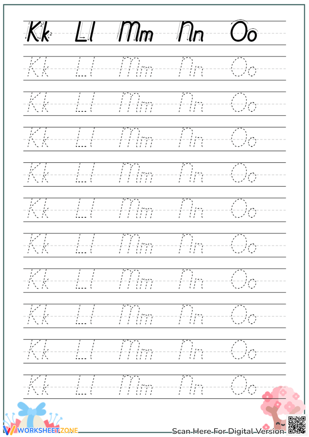 D Nealian Alphabet Tracing Guide Etsy