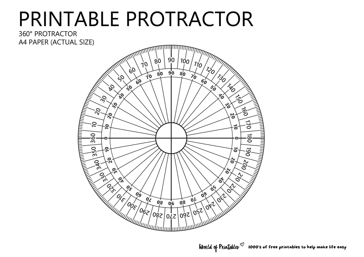 Printable Protractor World Of Printables