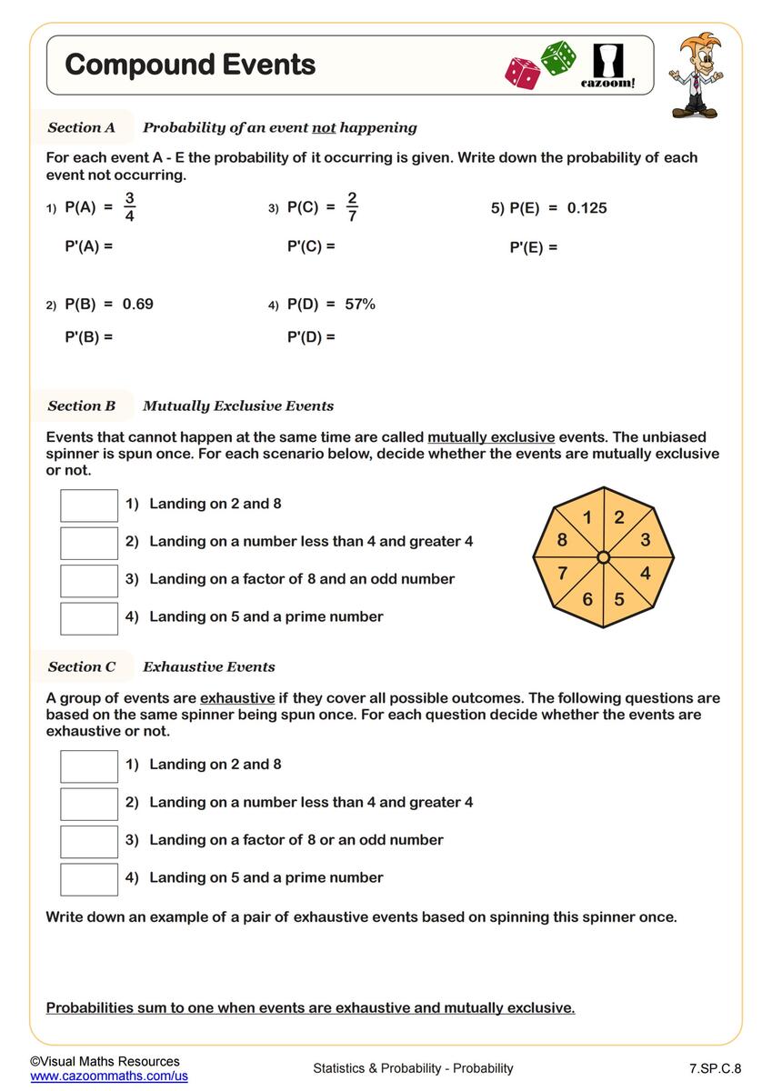 Probability Worksheets Probability Tree Questions Answers Cazoom Math