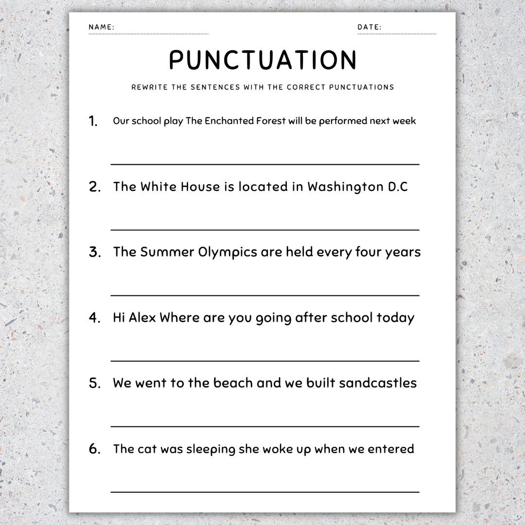 Punctuation Worksheets Fix The Sentences Grammar Practice 5th Grade Worksheets Library Punctuation Worksheets Fix The Sentences Grammar Practice 5th Grade Worksheets Library