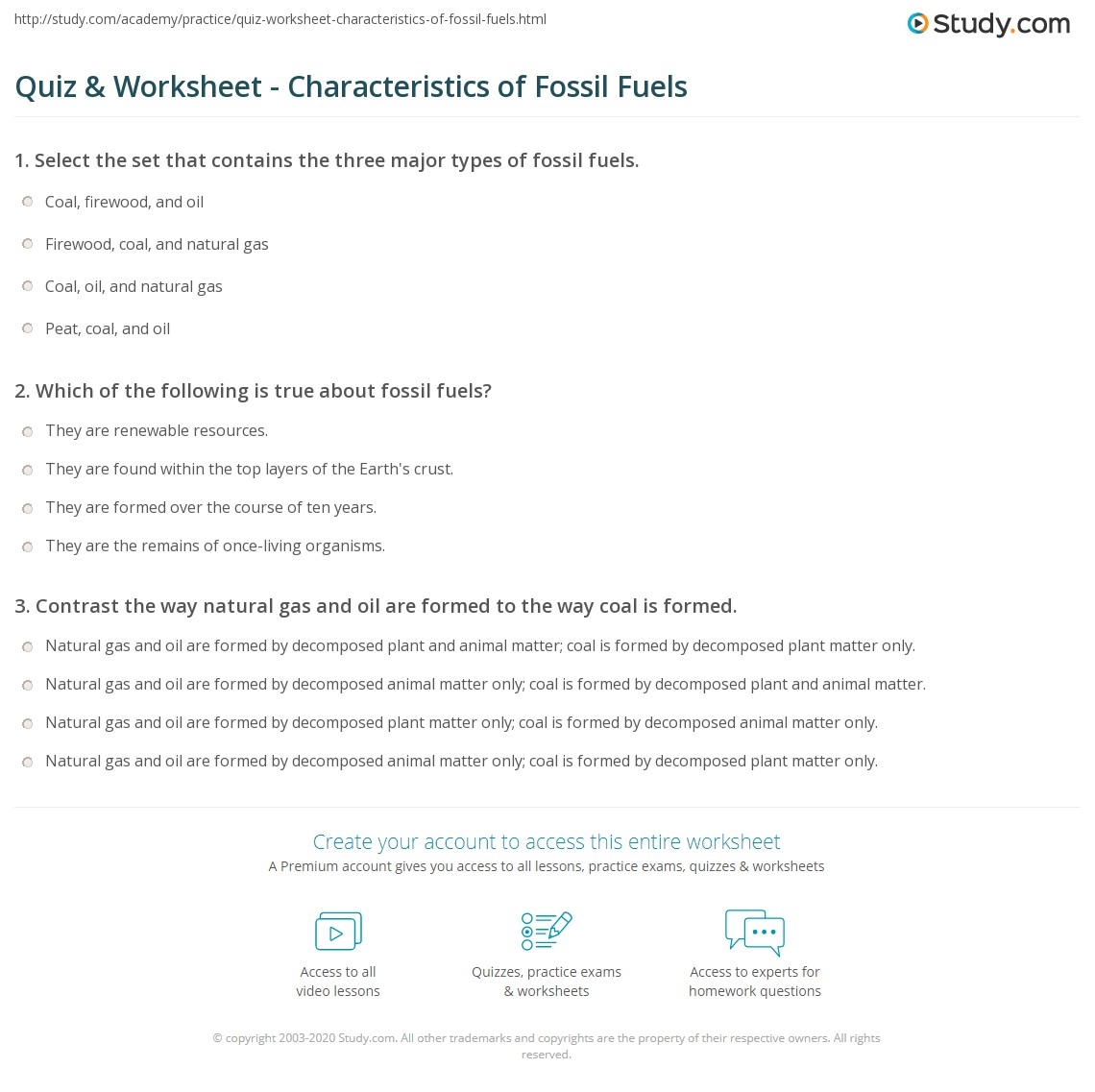 Quiz Worksheet Characteristics Of Fossil Fuels Study Fossil Fuels Word Search WordMint