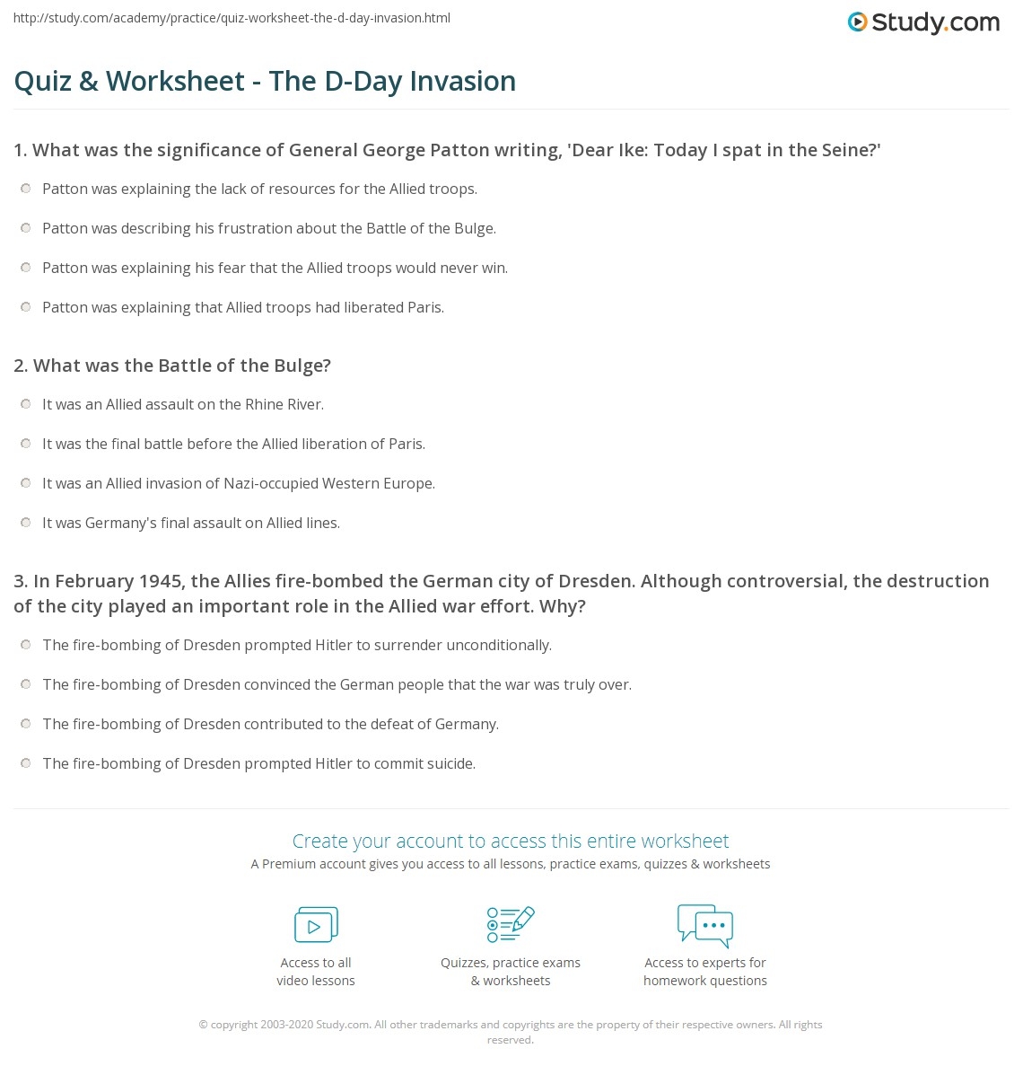 Quiz Worksheet The D Day Invasion Study Free D Day Worksheet Download Free D Day Worksheet Png Images Free Worksheets On Clipart Library