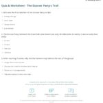 Quiz Worksheet The Donner Party s Trail Study