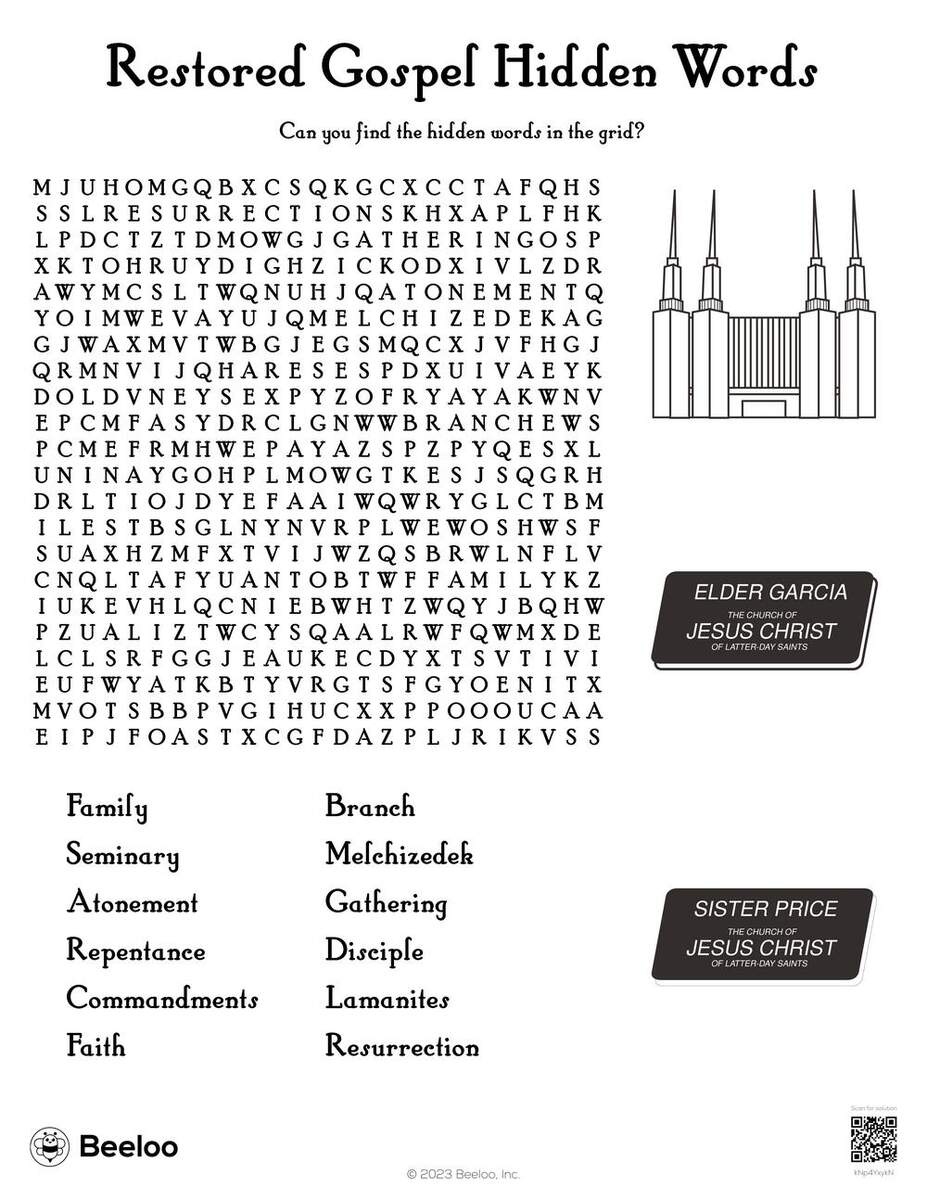 Restored Gospel Hidden Words Beeloo Printable Crafts And Activities For Kids Restored Gospel Hidden Words Beeloo Printable Crafts And Activities For Kids