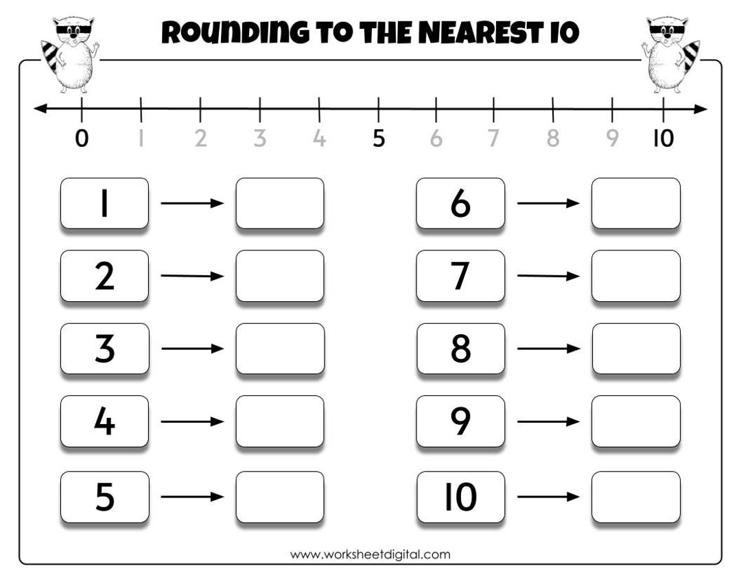 Rounding To Nearest 10 Math Worksheet Grades 1 3 PDF Etsy Sweden