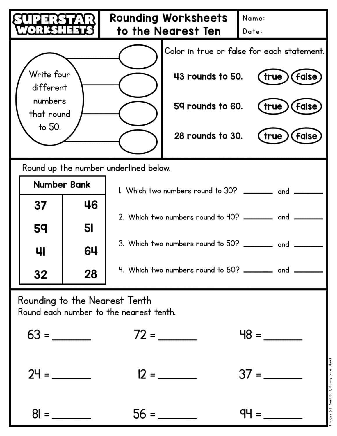 Rounding To The Nearest 100 Worksheets
