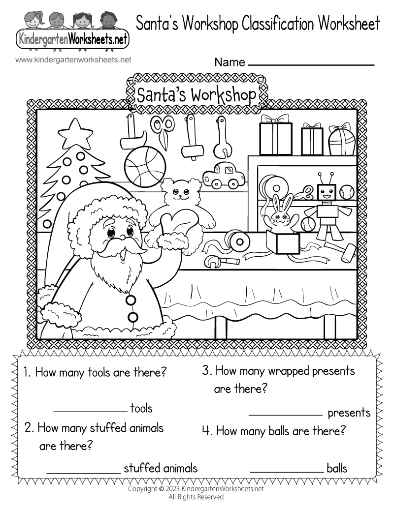 Santa S Workshop Classification Worksheet Free Printable Digital PDF FREE Christmas Literacy Worksheets For Kindergarten