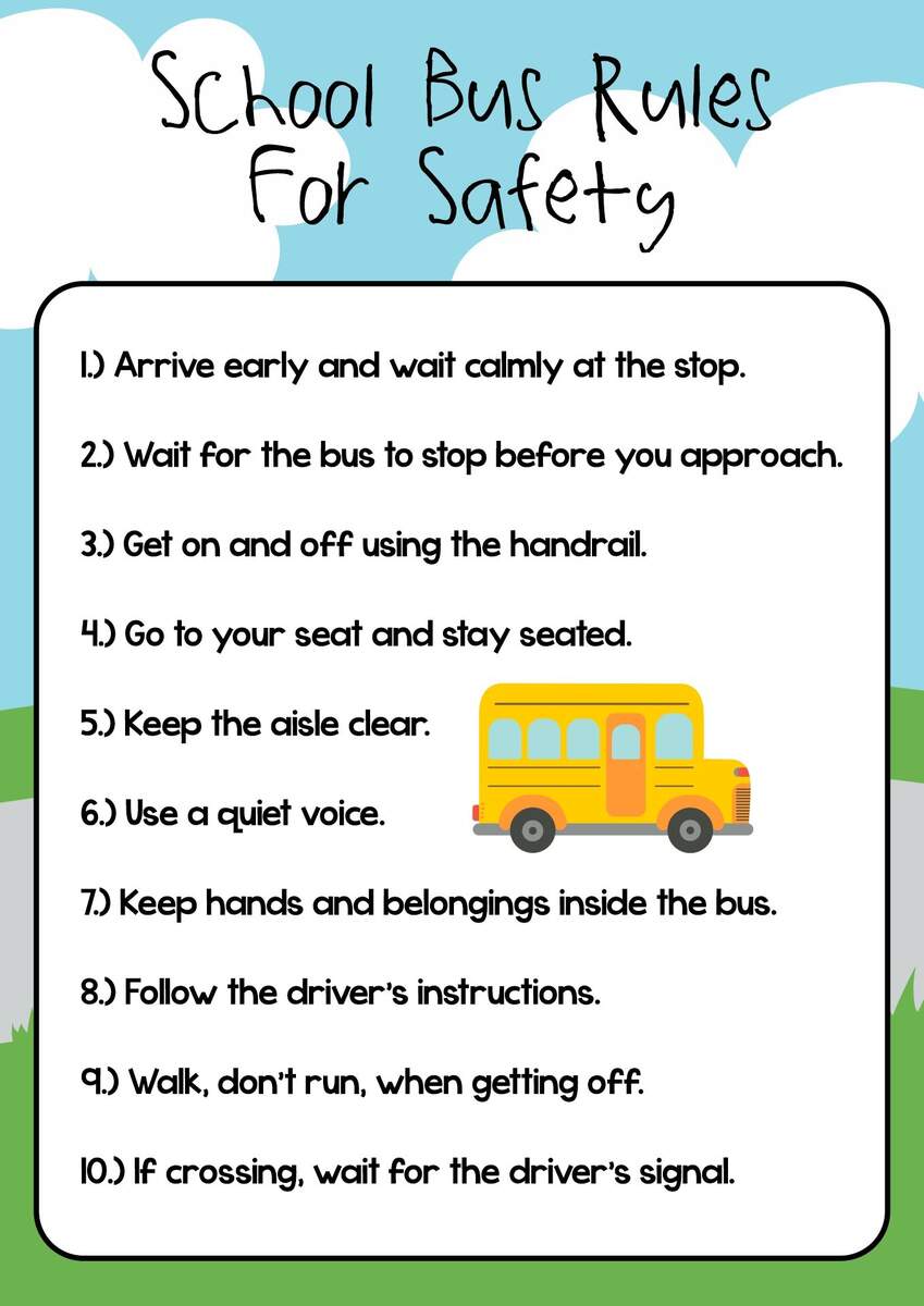 School Bus Rules 14 Free PDF Printables Printablee