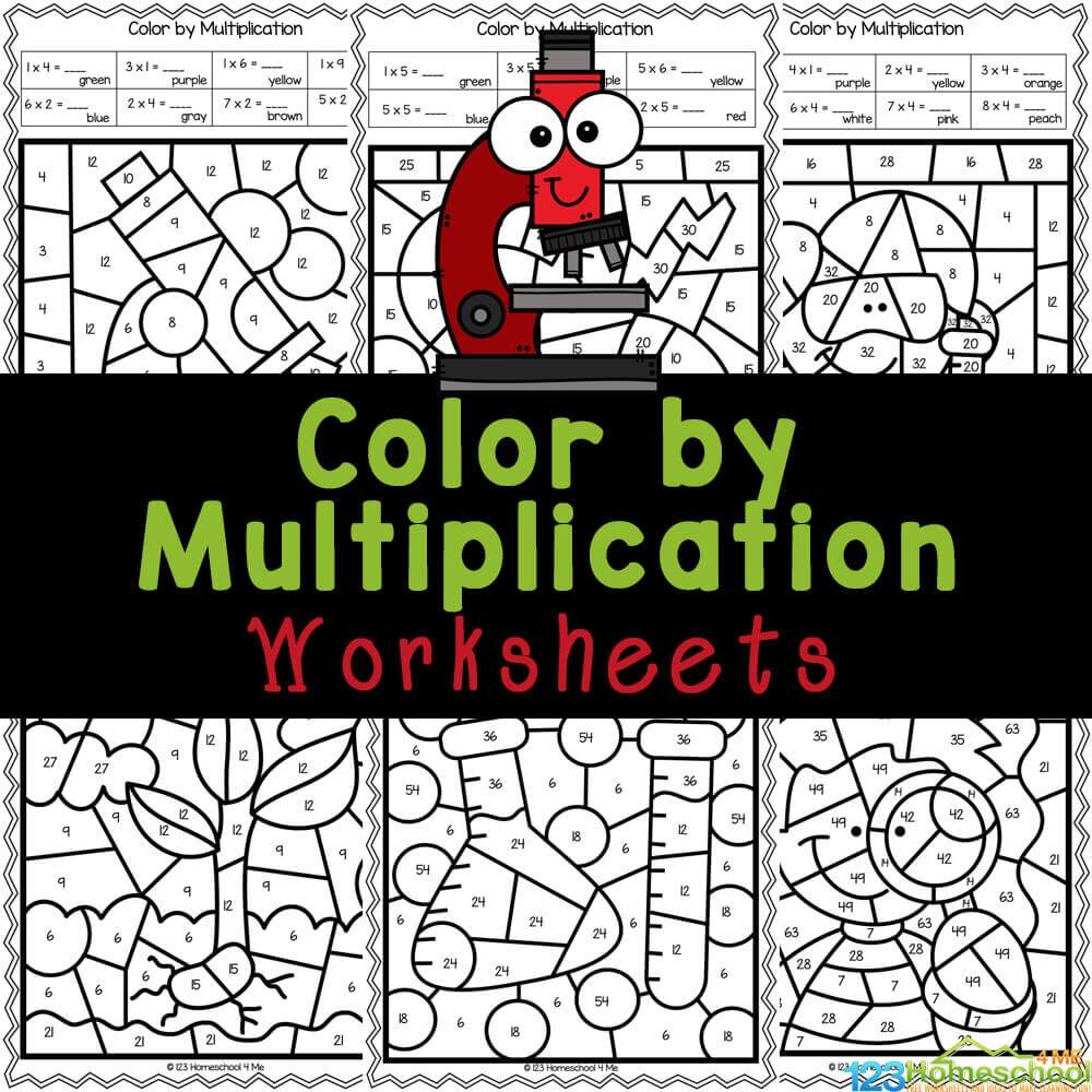 Science Themed Multiplication Color By Number Worksheets Multiplication Worksheets 2 Digit By 1 Digit Math Drills Free Printables Lettering SVG Files Tools Apps