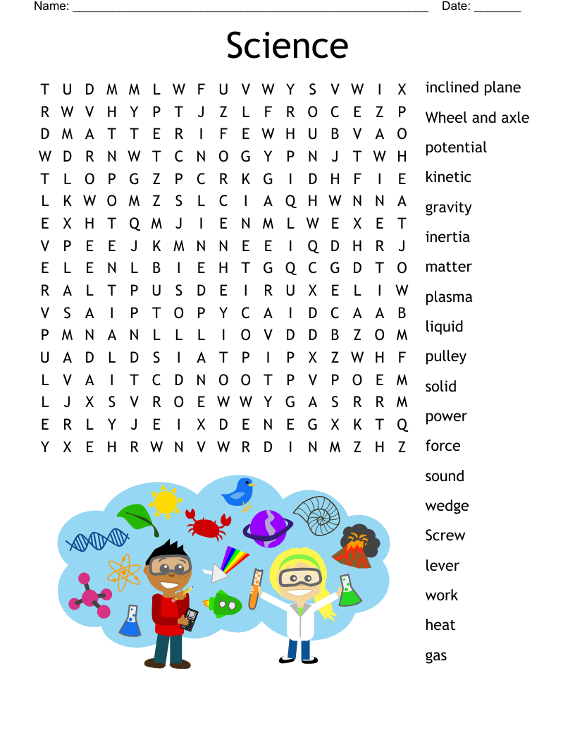 SCIENCE Grades 3 4 Word Search WordMint
