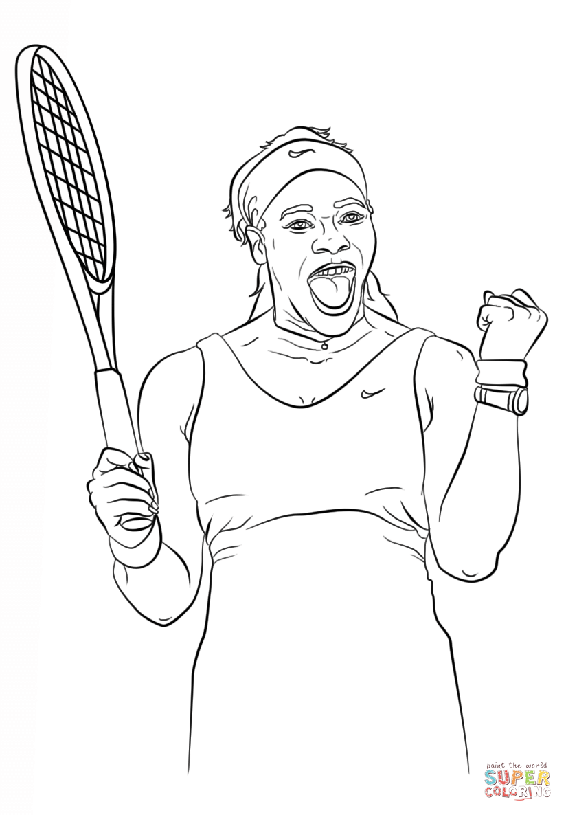Serena Williams Coloring Page Free Printable