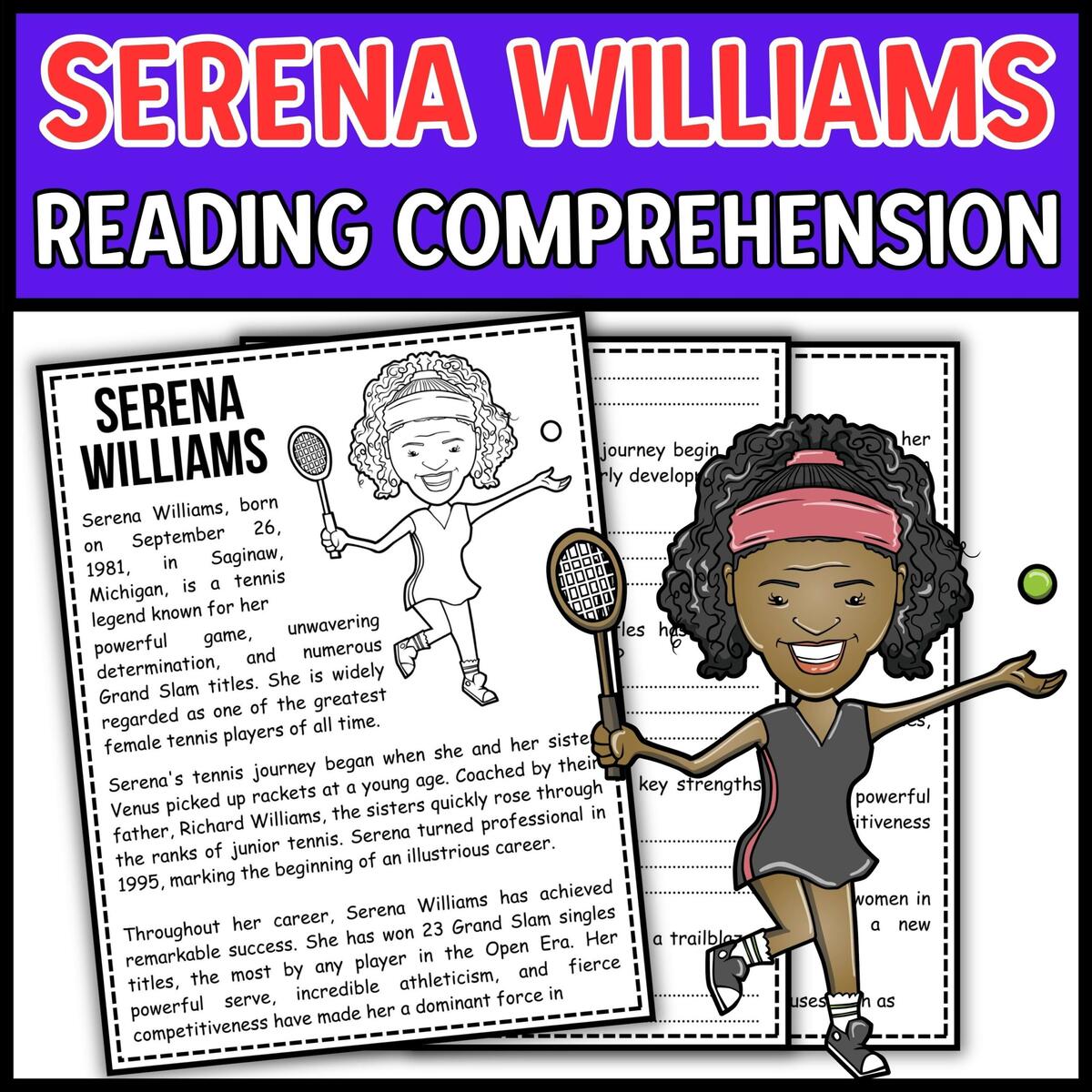 Serena Williams Reading Comprehension Passage Questions Made By Teachers