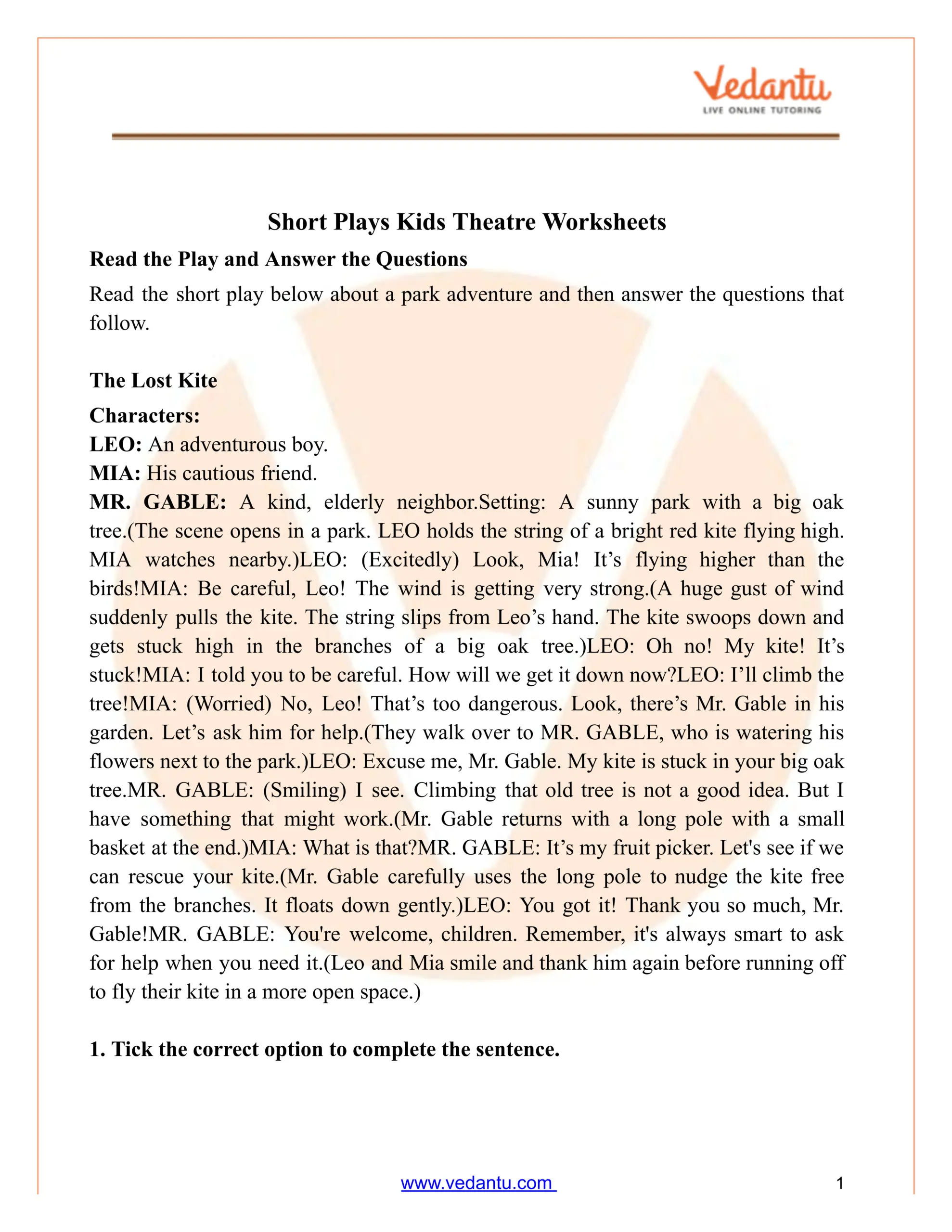 Short Plays Kids Theatre Worksheets Free Printable Drama Scripts