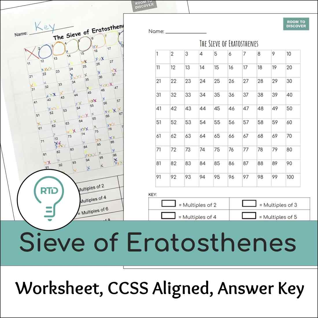 Sieve Of Eratosthenes Worksheet Worksheet ONLY