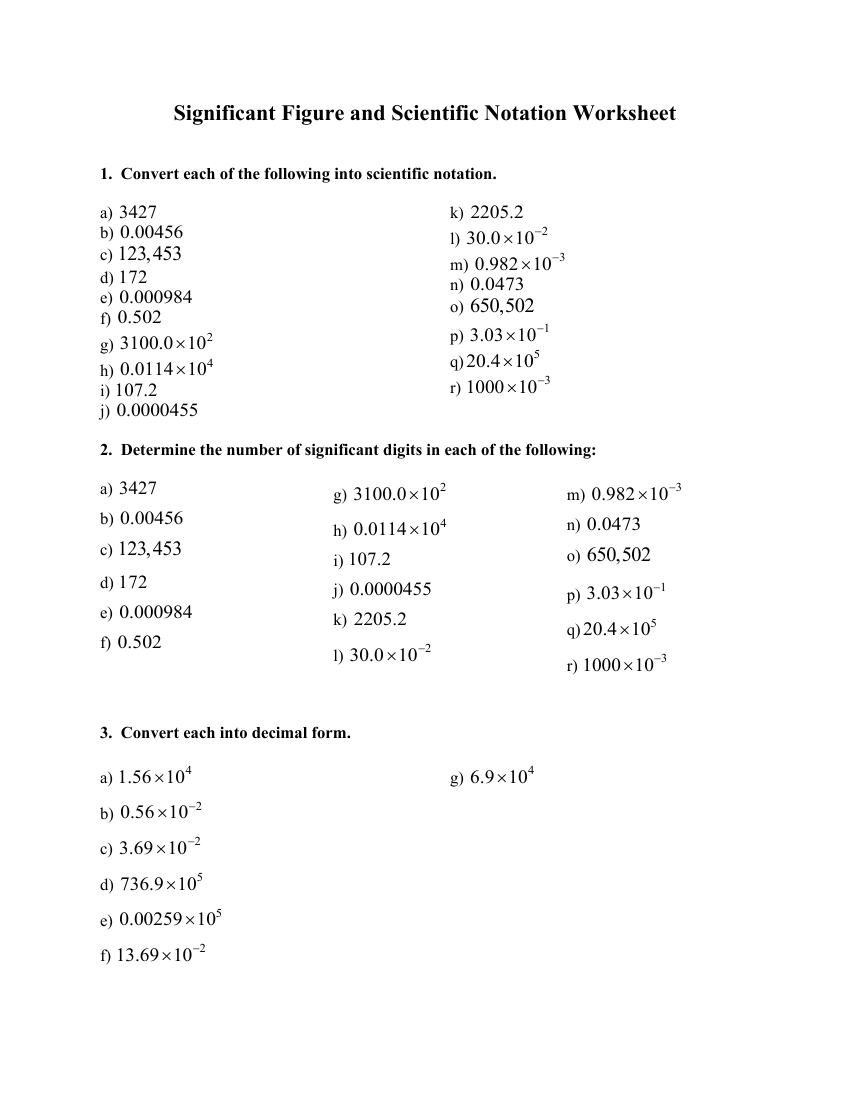 Significant Figures Worksheets Math Monks Worksheets Library