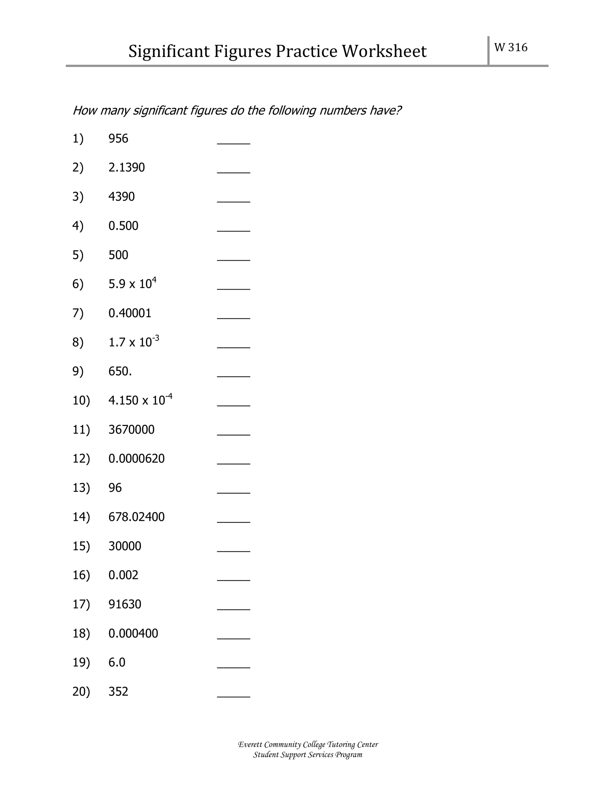 Significant Figures Worksheets Math Monks Worksheets Library