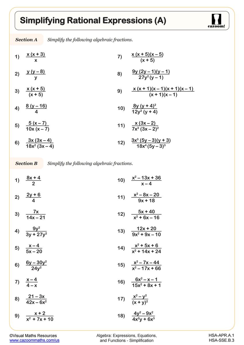 Simplifying Rational Expressions A Worksheet Algebra II PDF Worksheets Library Simplifying Rational Expressions A Worksheet Algebra II PDF Worksheets Library