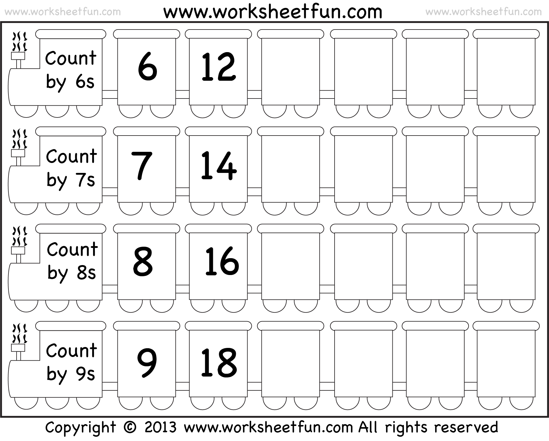 Skip Counting By 6 7 8 And 9 Worksheet FREE Printable Worksheets Worksheetfun
