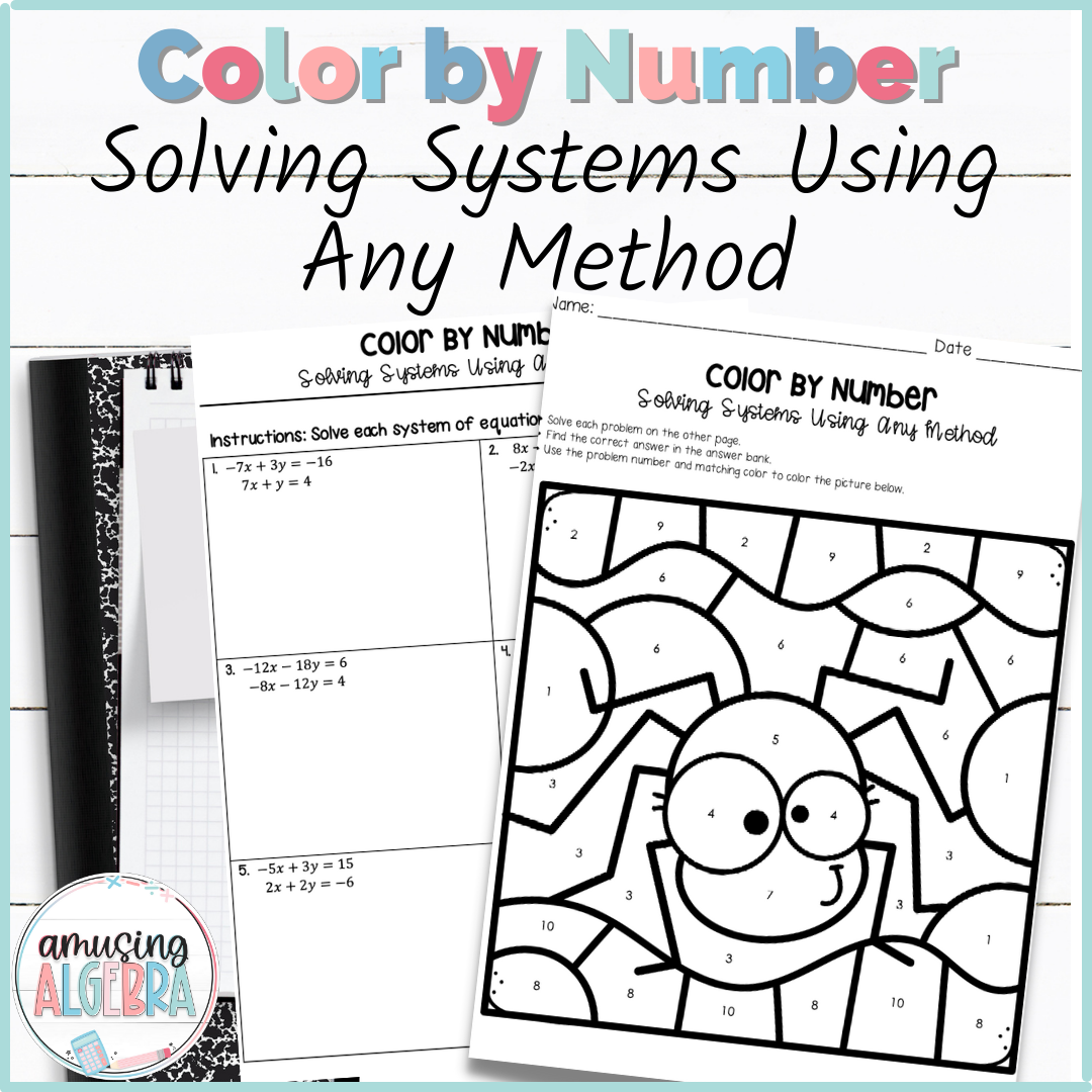 Solving Systems Of Equations Color By Number Activity Valentine S Day Classful
