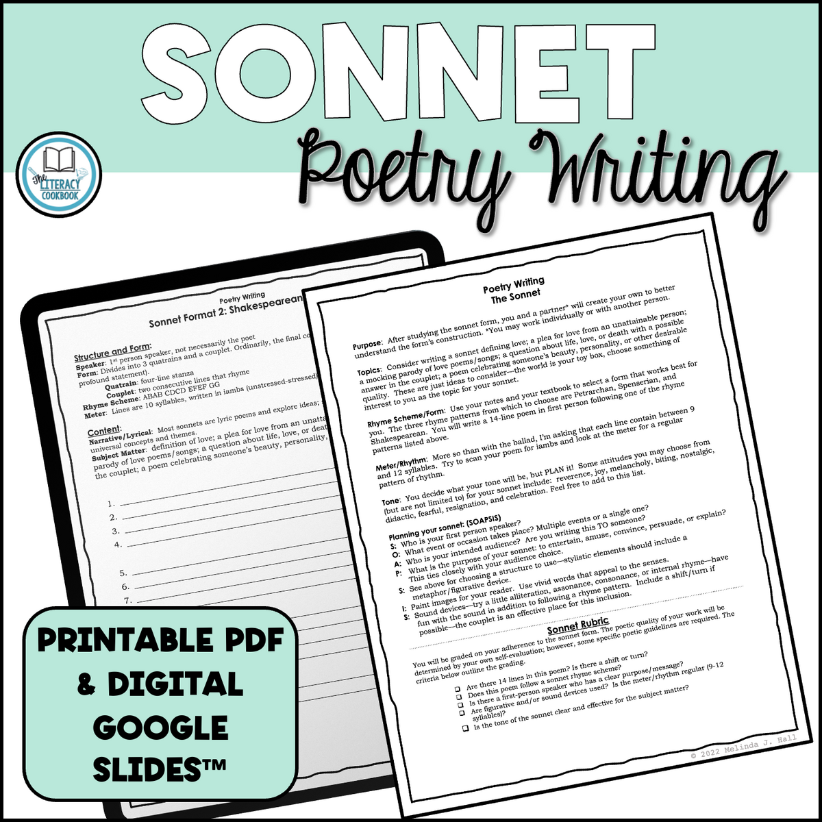 Sonnet Shakespearean Petrarchan Poetry Writing Made By Teachers
