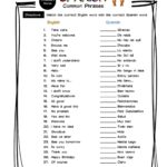 Spanish Common Phrases Vocabulary Matching Worksheet Answer Key Made By Teachers