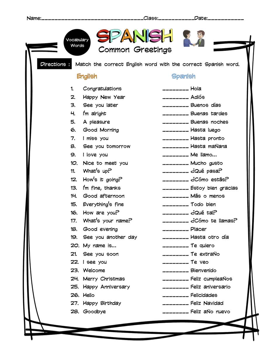 Spanish Types Of Materials Vocabulary Matching Worksheet Answer Key Made By Teachers Spanish Types Of Materials Vocabulary Matching Worksheet Answer Key Made By Teachers