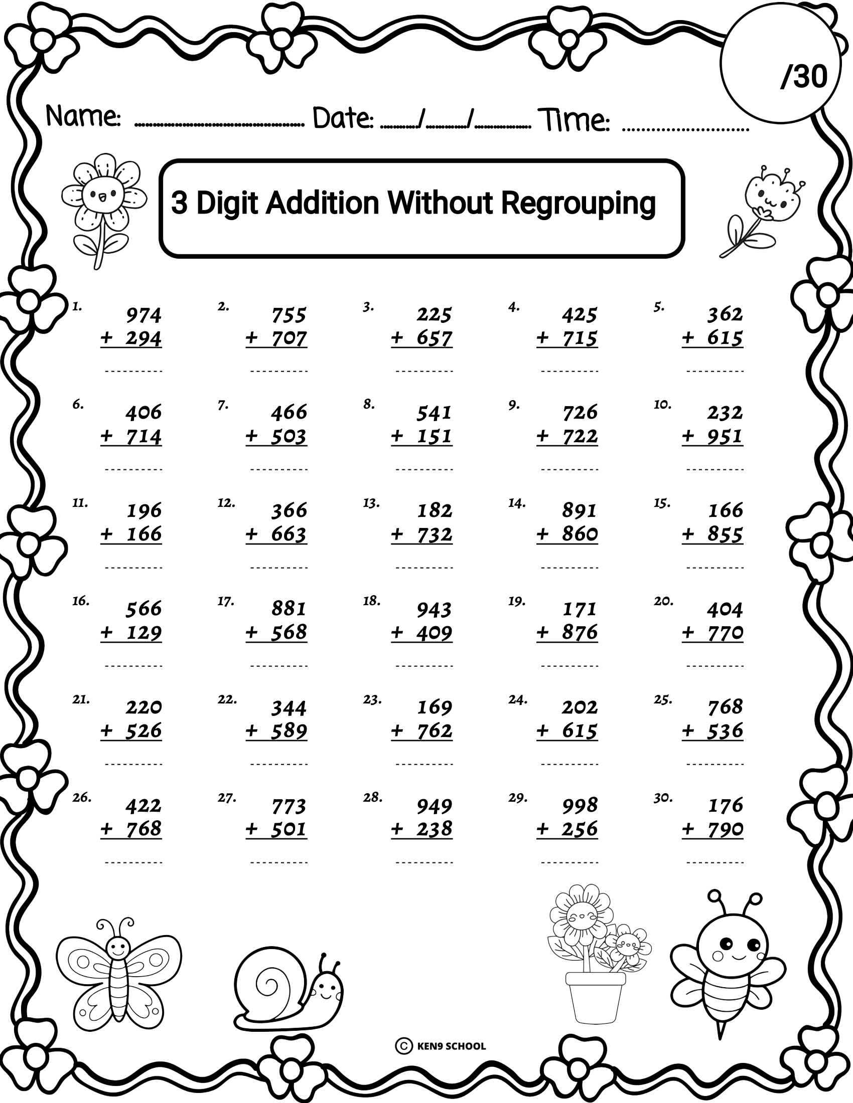 Spring 3 Digit Addition And Subtraction With Without Regrouping Worksheets Made By Teachers Spring 3 Digit Addition And Subtraction With Without Regrouping Worksheets Made By Teachers