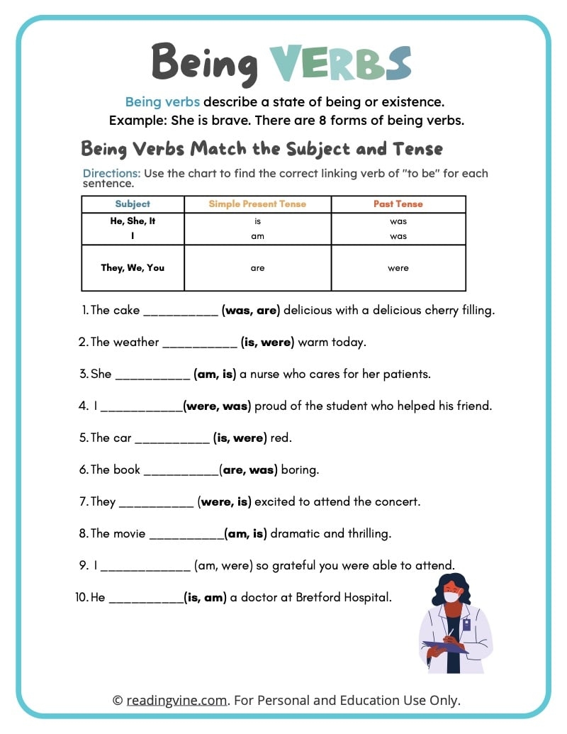 State Of Being Verbs Worksheets 15 Worksheets Library Worksheets Library