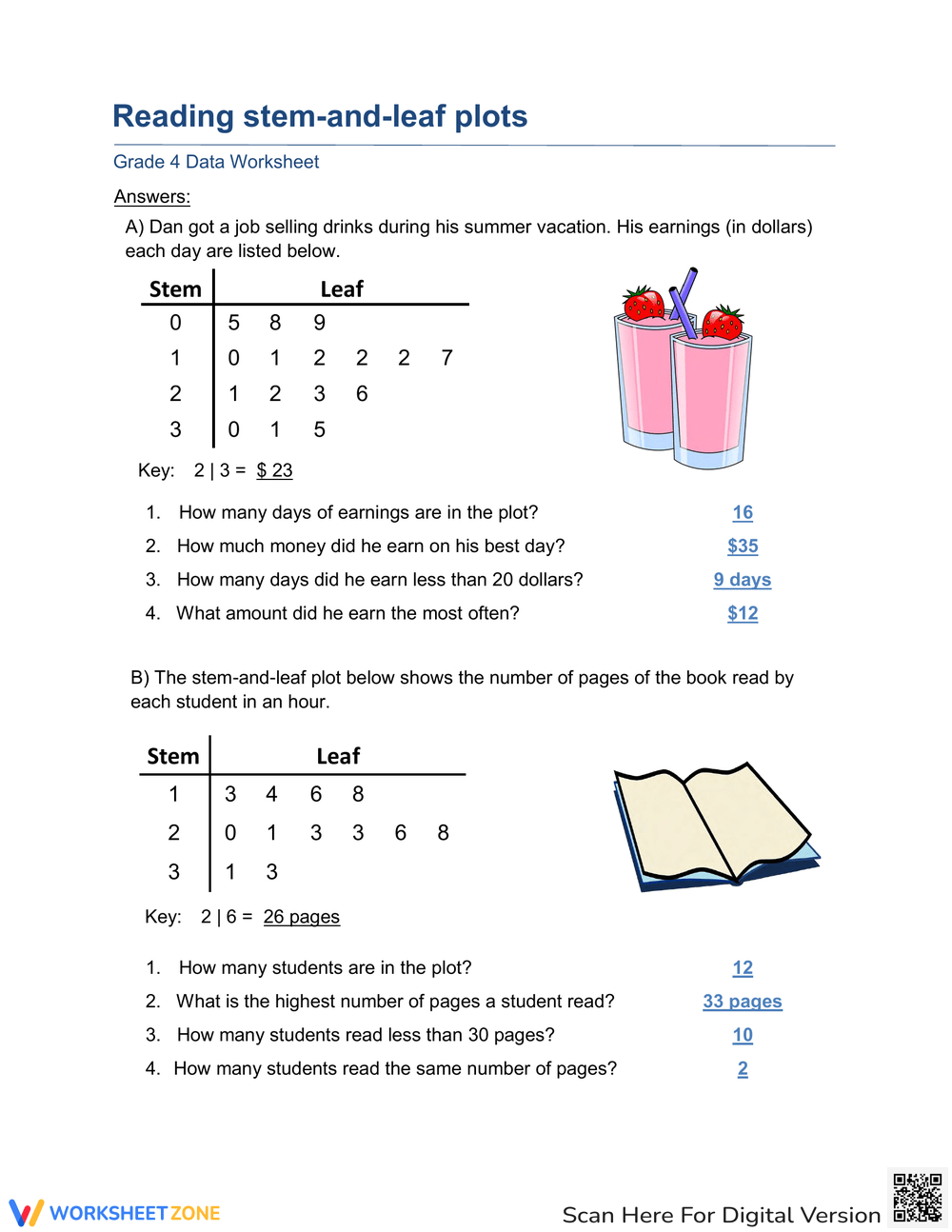 STEM AND LEAF PLOT Online Exercise For Worksheets Library