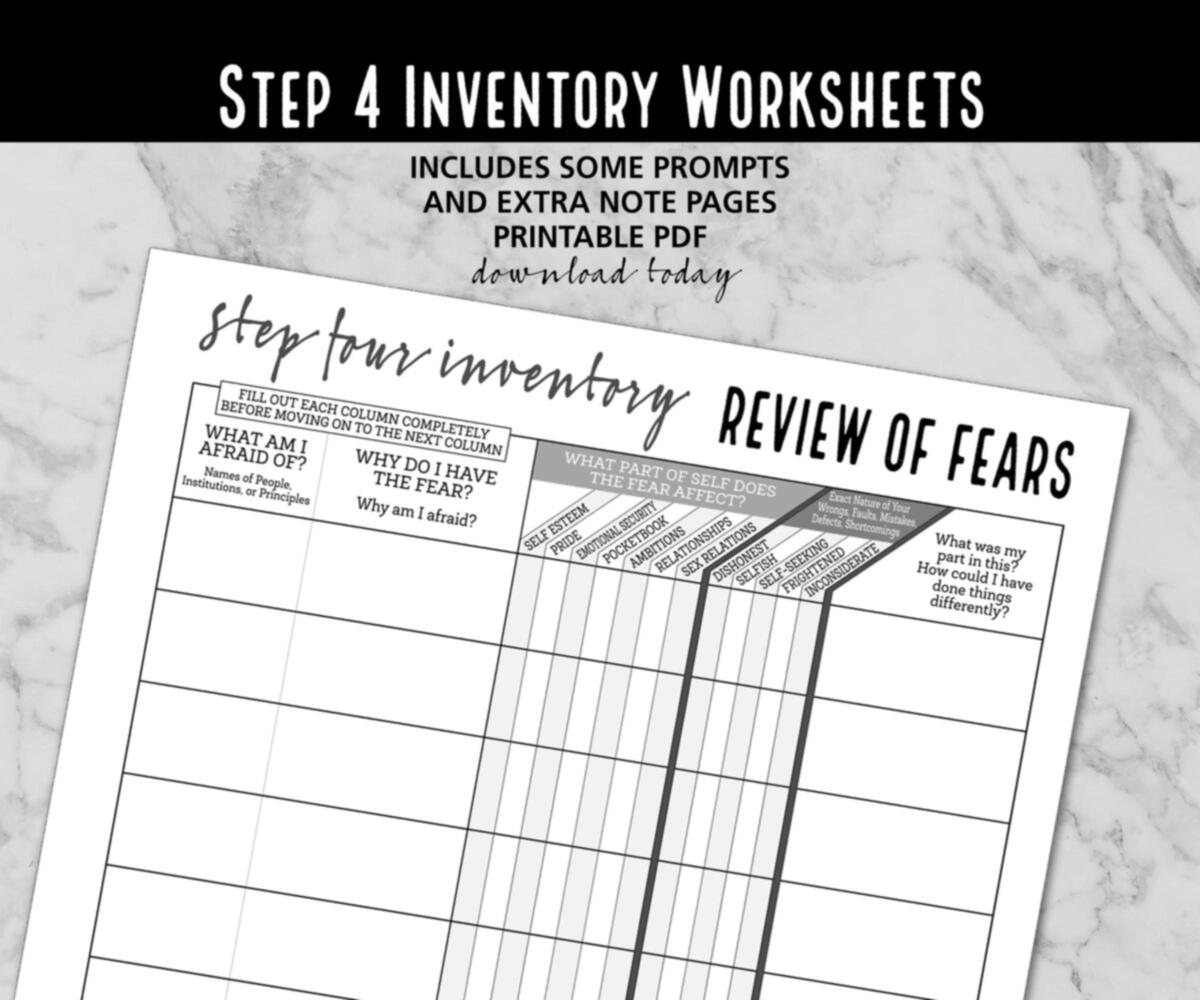 Step 4 Inventory Worksheets Instant Download Pdf Etsy Denmark