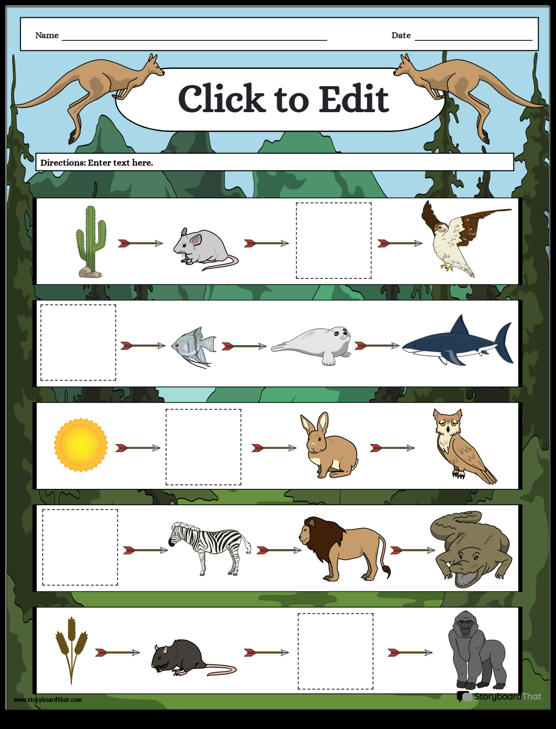 Printable Animal Food Chain Worksheet And Activity Cut And Paste For Grade 1 Made By Teachers