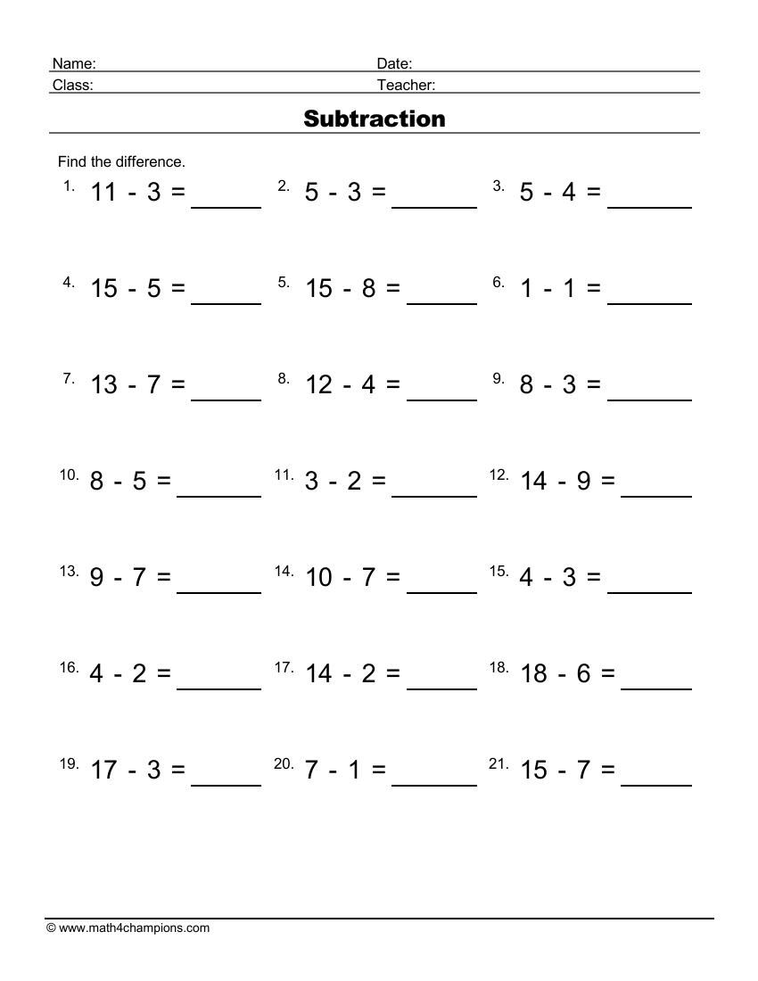 Subtraction Math Worksheets Pdf Printable Math Champions Subtraction Math Worksheets Pdf Printable Math Champions