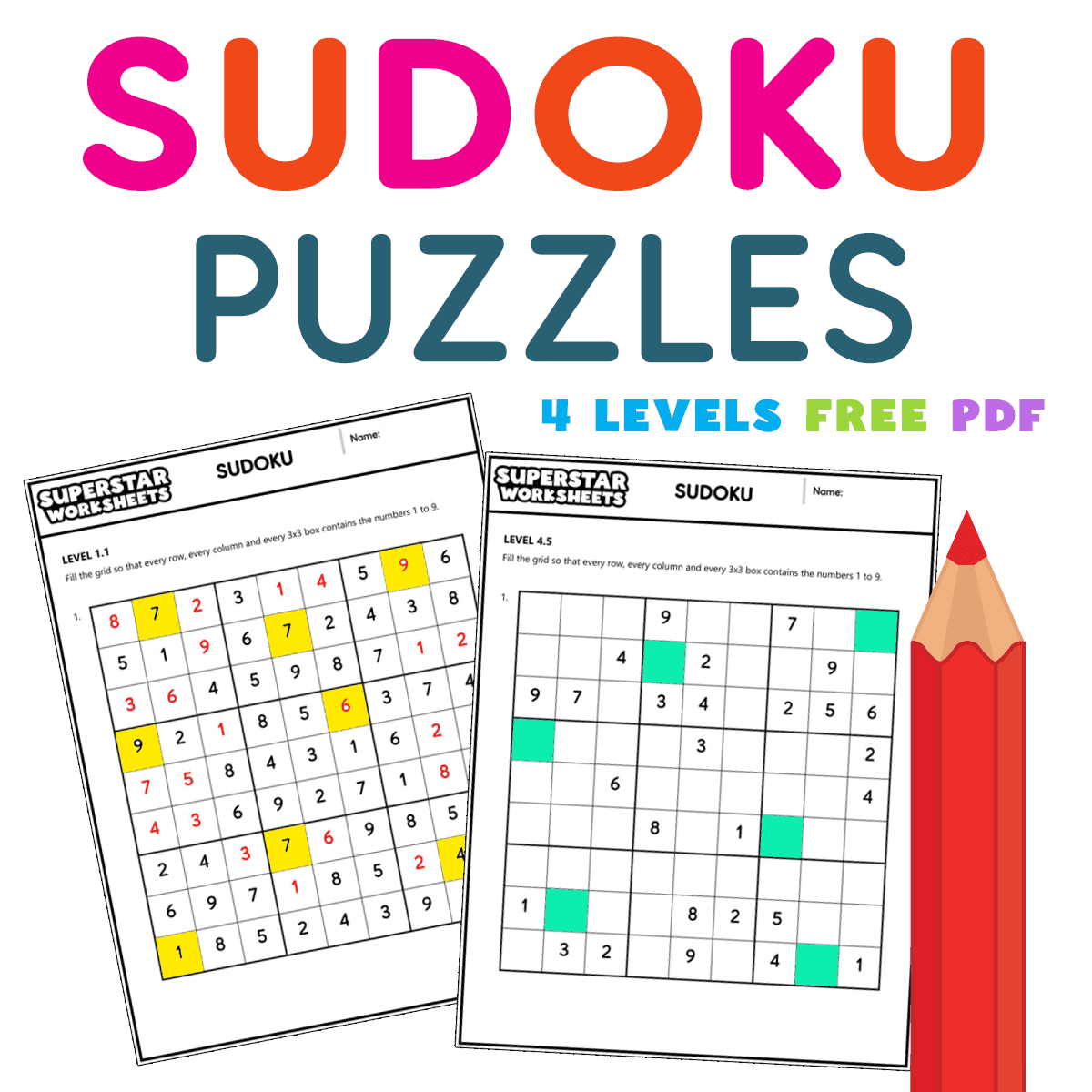 Sudoku Puzzles For Kids Free Printables Superstar Worksheets Sudoku 4x4 Puzzles Free Printable PDFs
